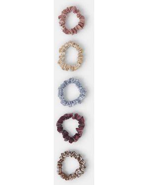 Accessorize 5-Pack Check Print Hair Scrunchies - White