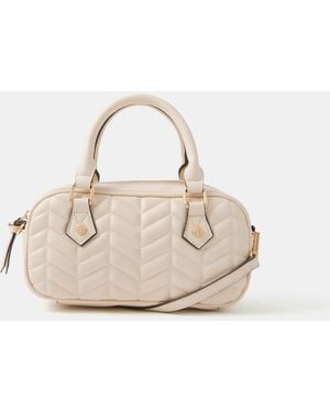 Accessorize Chevron Quilted Crossbody Handbag - Natural