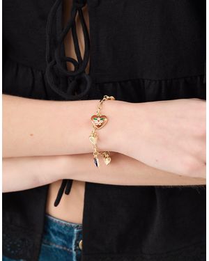 Accessorize Heart Charm Bracelet - Black