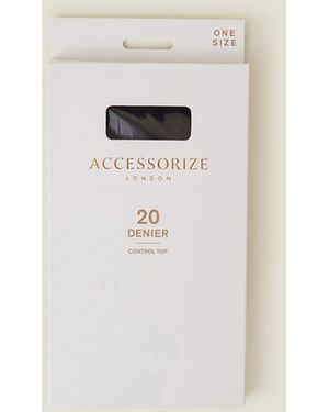 Accessorize Regular Cotton 20 Denier Control Top Tights - Natural