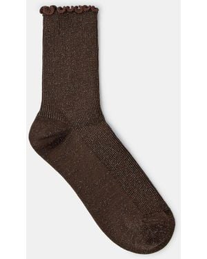 Accessorize Frill Glitter Socks - White