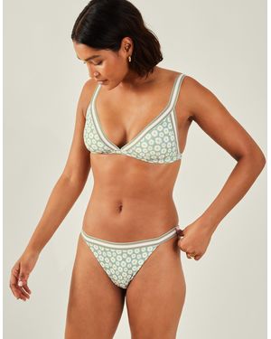 Accessorize Daisy Print Bikini Bottoms - Green