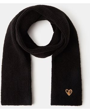 Accessorize Leopard Heart Scarf - Black