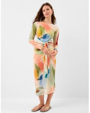 Accessorize Watercolour Mesh Maxi Dress - Multicolour