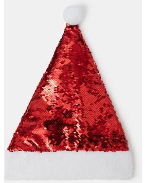 Accessorize Christmas Sequin Santa Hat - Red