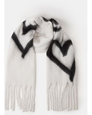 Accessorize Super Soft Heart Print Scarf - White