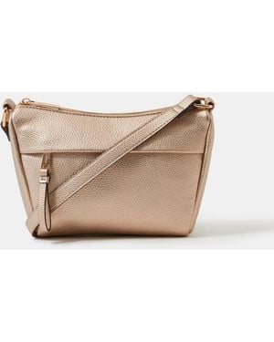Accessorize Zip Front Crossbody Bag - Natural