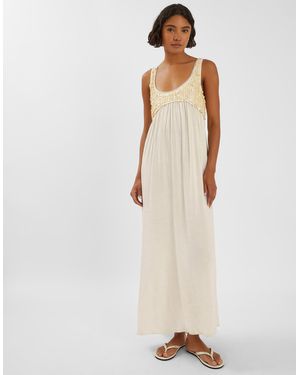 Accessorize Mother Of Pearl Embellished Maxi Dress - White