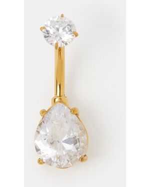 Accessorize 14Ct-Plated Surgical Steel Belly Bar - Green