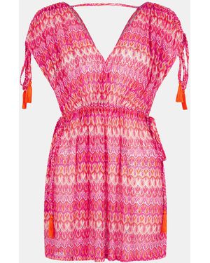 Accessorize Crochet Mini Kaftan - Pink