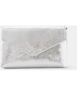 Accessorize Metallic Envelope Crossbody Bag - Grey