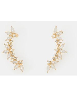 Accessorize Pearl Climber Stud Earrings - White