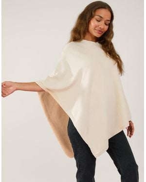 Accessorize Lightweight Knitted Viscose Knit Poncho - Natural