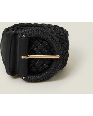 Accessorize Woven Buckle Belt - Black