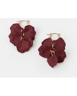 Accessorize Enamel Flower Short Drop Earrings - Metallic
