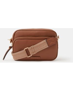 Accessorize Double Zip Camera Bag - Brown