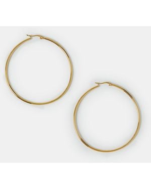 Accessorize Stainless Steel Hoop Earrings - Metallic