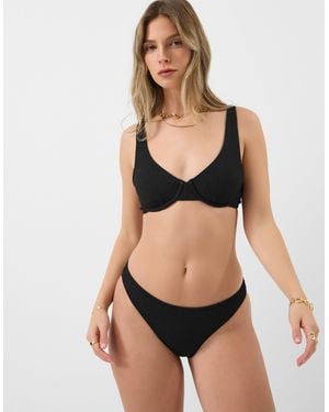 Accessorize Seersucker Bikini Bottom - Black