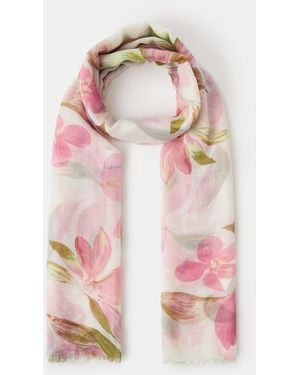 Accessorize Lightweight Floral Print Scarf - Pink