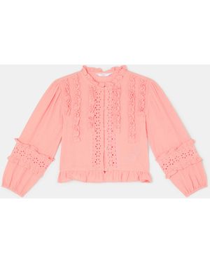 Accessorize Broderie Ruffle Top - Pink