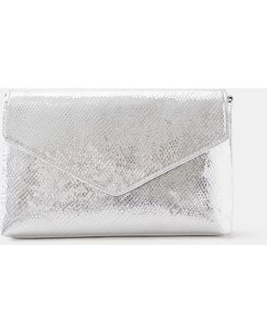 Accessorize Metallic Envelope Crossbody Bag - Grey