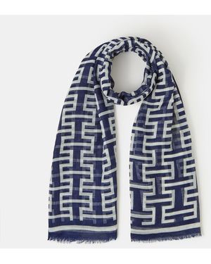 Accessorize Lightweight Geometric Print Scarf - Blue