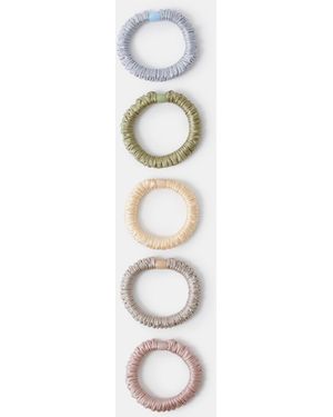Accessorize 5-Pack Ruched Satin Hair Bands - White