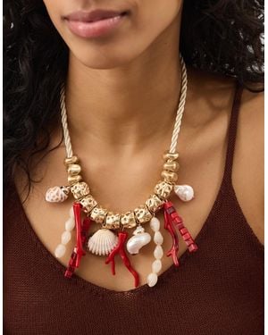 Accessorize Reef Statement Necklace - Brown