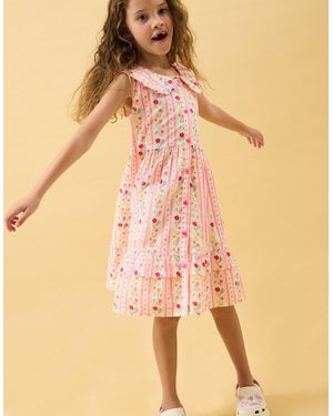 Accessorize Sleeveless Floral Print Dress - Natural
