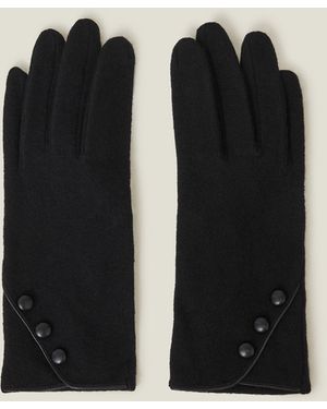 Accessorize Touchscreen Button Gloves - Black