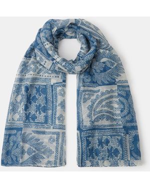Accessorize Lightweight Dotty Paisley Print Scarf - Blue