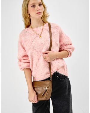 Accessorize Zip Front Crossbody Bag - Pink