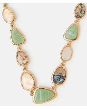 Accessorize Mixed Stone Statement Collar Necklace - Metallic