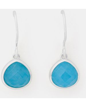 Accessorize Sterling-Plated Quartz Drop Earrings - Blue
