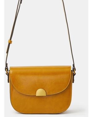 Accessorize Leather Patent Crossbody Bag - Orange