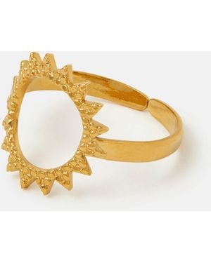 Accessorize Stainless Steel Cut Out Sun Ring - Metallic