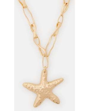 Accessorize Chunky Starfish Pendant Necklace - Metallic