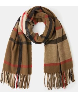 Accessorize Check Print Scarf - Red