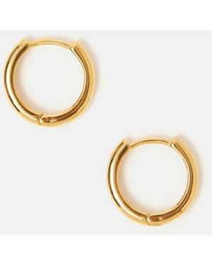 Accessorize 14Ct-Plated Huggie Hoop Earrings - Metallic