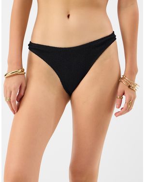 Accessorize Crinkle Texture Bikini Bottoms - Black