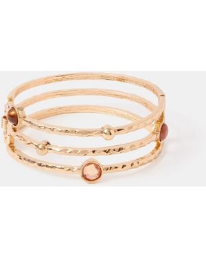 Accessorize Gemstone Molten Bangle - Metallic