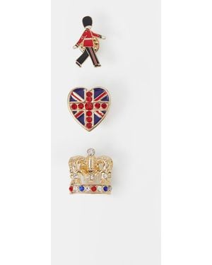 Accessorize 3-Pack London Brooches - White