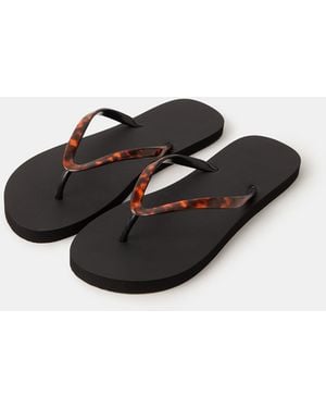 Accessorize Tort Flip Flops - Black