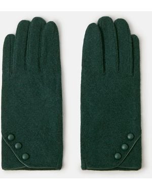 Accessorize Plain Wool Gloves - Green