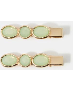 Accessorize 2-Pack Gemstone Hair Clips - White
