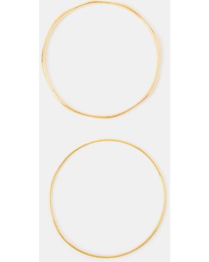 Accessorize 2-Pack 14Ct-Plated Bangles - White