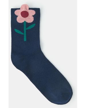 Accessorize Flower Print Socks - Blue