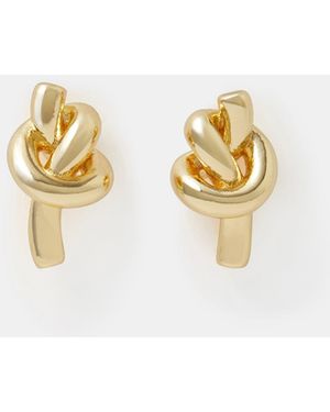 Accessorize 14Ct-Plated Knot Stud Earrings - Metallic