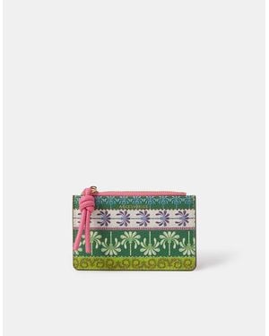 Accessorize Palm Print Card Holder - Green