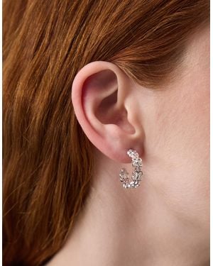 Accessorize Flower Cut Out Hoop Earrings - Brown